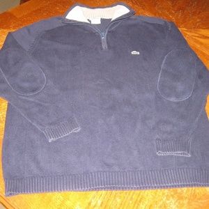 Lacoste 1/2 Zip Pullover Sweater Navy Blue Size 6